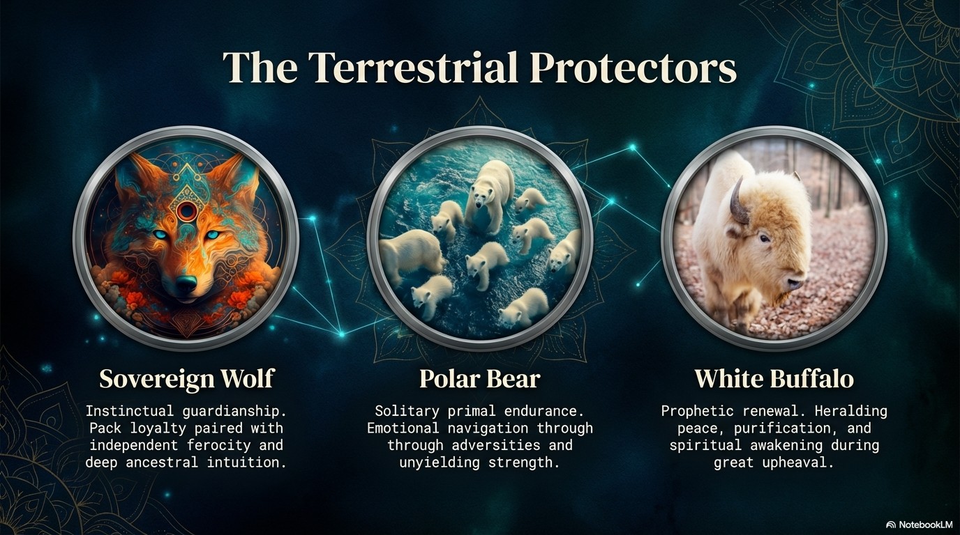 The Terrestrial Protectors — Sovereign Wolf, Polar Bear, White Buffalo