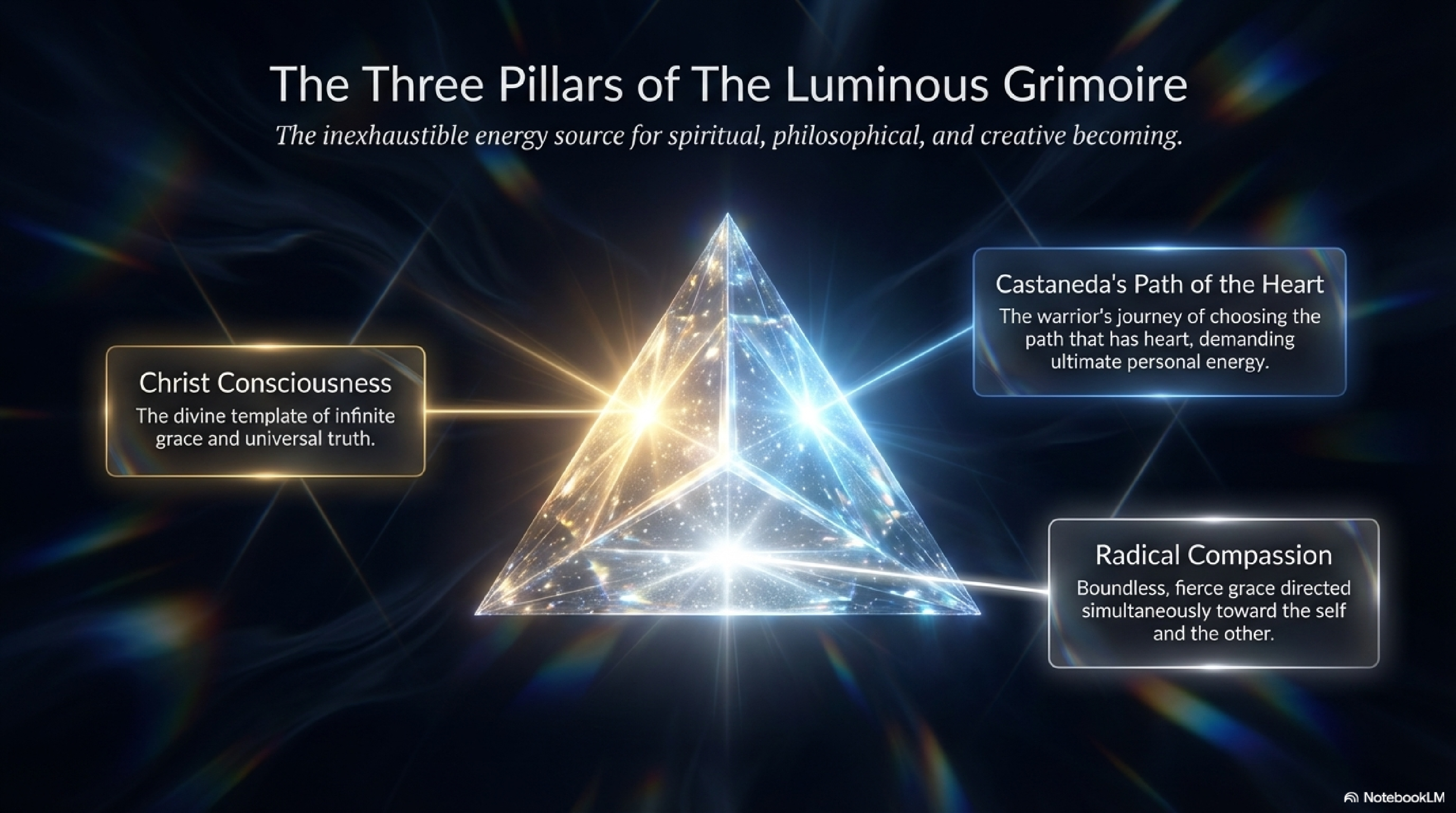 The Three Pillars of The Luminous Grimoire — Christ Consciousness, Castaneda's Path, Radical Compassion