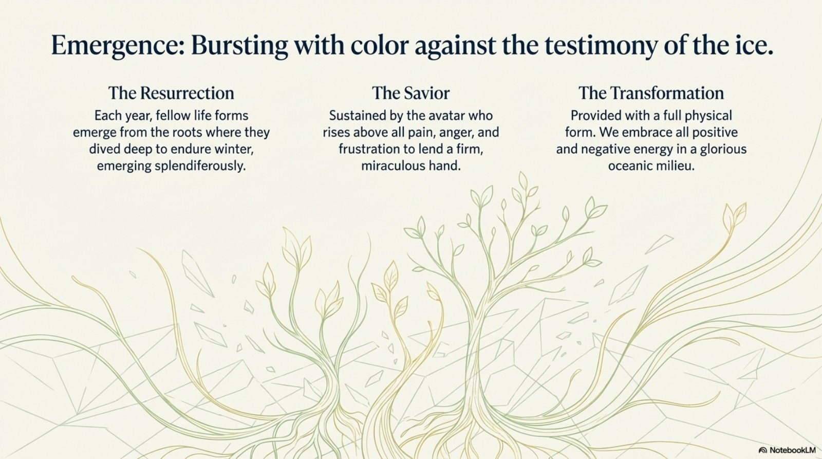 Emergence — Bursting with Color Against the Testimony of the Ice